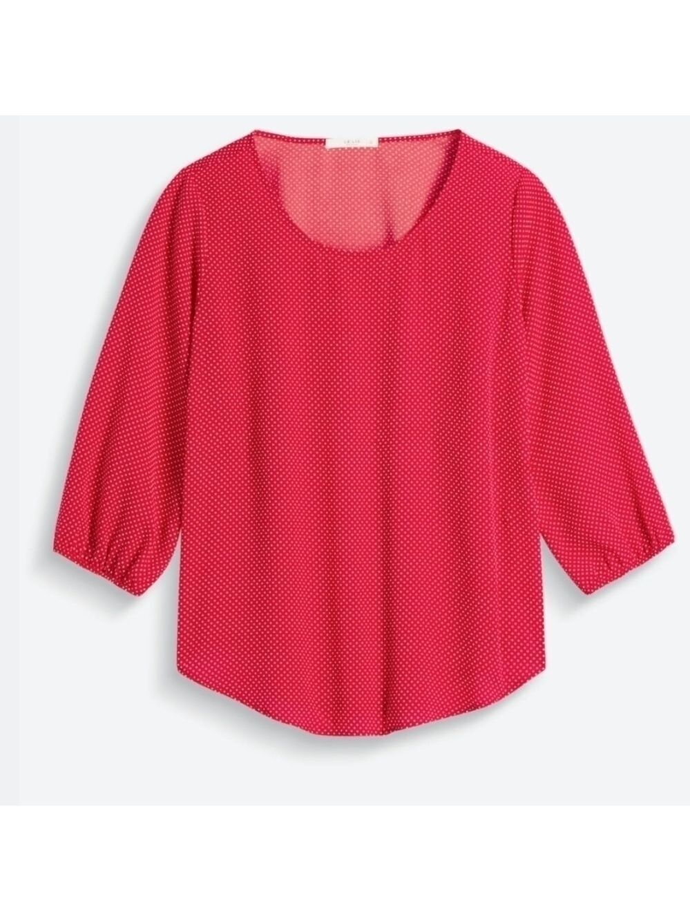 Kaileigh Aldama scoop neck blouse - red with white polka dots